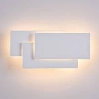 Basic Wall Wash Light, LED, Modern design, white rectangular metal frame, glass diffuser,warm white light, for hallway, living room, office, kitchen, bedroom, stairs, incl LED 400lm 3000k 12W 220-240V