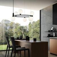 Maytoni Ring hanging light 6-bulb black/white