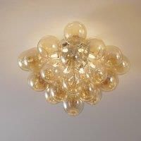 Maytoni Balbo ceiling light, amber glass lampshades
