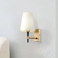 Maytoni Zaragoza wall light, gold colour/white, textile