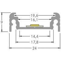 BRUMBERG add-on profile height 9 mm length 2 m, white