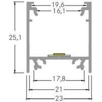 BRUMBERG mounting profile height 25 mm length 2 m aluminium