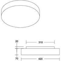 BRUMBERG LED ceiling light Celtis Midi, 3,000 K, chintz, white
