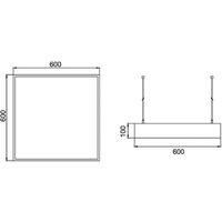 BRUMBERG LED pendant light Biro Square on/off, black, 3000K