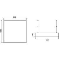 BRUMBERG LED pendant light Biro Square on/off, black, 4000K