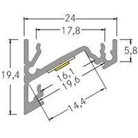 BRUMBERG One LED surface-mounted corner profile, aluminium, 2 metres