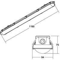 BRUMBERG Humid One Pro wraparound light DALI 119cm