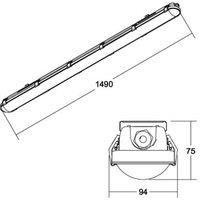 BRUMBERG Humid One Pro LED wraparound light DALI 149cm