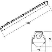 BRUMBERG Humid One wraparound light emergency light 119cm