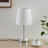 Lindby Leza table lamp chrome, lampshade white