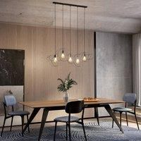 Lucande Andrik hanging lamp, 5-bulb, circles