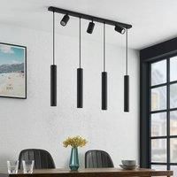 Lindby Sanad hanging light black 7-bulb long