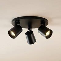 Arcchio Ceiling Light /'Iavo/' dimmable (Modern) in Black Made of Aluminium for e.g. Hallway (3 Light Sources, GU10) from floodlight, Spotlight