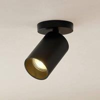 Arcchio Ceiling Light /'Brinja/' dimmable (Modern) in Black Made of Aluminium for e.g. Hallway (1 Light Source, GU10) from floodlight, Spotlight
