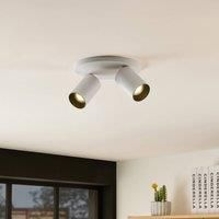 Arcchio Brinja downlight, round, 2-bulb, white