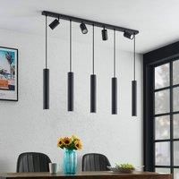 Lindby Sanad hanging light black 9-bulb long