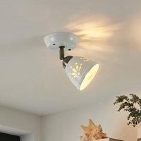 Ceiling Light /'Sanrike/' dimmable) in White Made of Ceramics for e.g. Living Room & Dining Room (1 Light Source, E14) from Lindby | floodlight, Spotlight