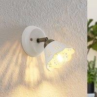 Ceiling Light /'Efgenia/' dimmable) in White Made of Ceramics for e.g. Living Room & Dining Room (1 Light Source, E14) from Lindby | floodlight, Spotlight