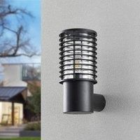 Outdoor Wall Light /'Liddi/' dimmable (Modern) in Black Made of Stainless Steel (1 Light Source, E27) from Lindby | Wall lamp for Exterior/Interior Walls, House, Terrace und Balcony