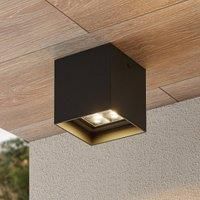 Lindby LED Ceiling Light Outdoor /'Eveta/' (Modern) in Black Made of Aluminium (1 Light Source,) from Outdoor Light