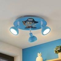 Ceiling Light /'Roxas/' dimmable in Blue Made of Metal for e.g. Children/'s Room (3 Light Sources, GU10) from Lindby | Ceiling lamp, lamp