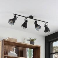 Ceiling Light /'Yusei/' dimmable) in Black Made of Metal for e.g. Living Room & Dining Room (4 Light Sources, E27) from Lindby | floodlight, Spotlight