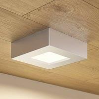PRIOS LED Ceiling Light /'Alette/' dimmable (Modern) in Silver Made of Aluminium for e.g. Bathroom (1 Light Source,) from Ceiling lamp, lamp