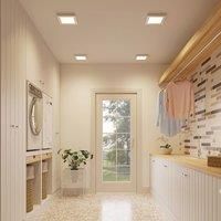 PRIOS LED Ceiling Light /'Alette/' dimmable (Modern) in Silver Made of Aluminium for e.g. Bathroom (1 Light Source,) from Ceiling lamp, lamp