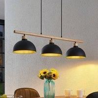 Lindby Tirzana hanging lamp, three-bulb, black