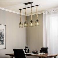 Lindby Ceiling Light /'Kaya/' dimmable (Vintage, Antique) in Black Made of Metal for e.g. Living Room & Dining Room (4 Light Sources, E14) from Ceiling lamp, lamp