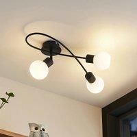 Lindby Elaina ceiling lamp 3-bulb long black/white