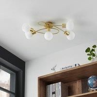 Lindby Elaina ceiling lamp 5-bulb long, brass