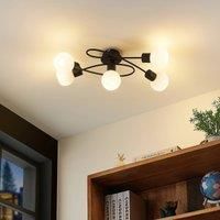 Lindby Elaina ceiling lamp 5-bulb long black/white