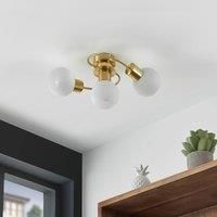 Lindby Ciala ceiling light, 3-bulb, brass