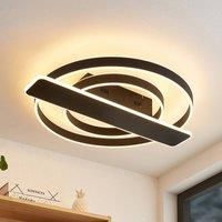Lucande Linetti LED ceiling lamp, round, black