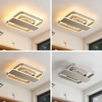 Lucande Linetti LED ceiling angular nickel 40 cm