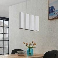 Prios Neliyah hanging light, angular, white 4-bulb