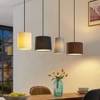 Lindby Amilia hanging fabric lampshades 4-bulb
