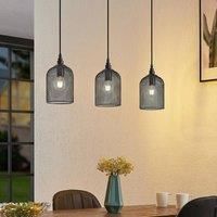 Lindby Dolcin hanging light mesh lampshades 3-bulb