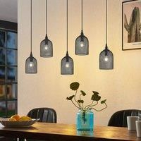 Lindby Dolcin hanging lamp mesh lampshades 5-bulb