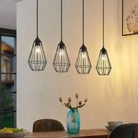 Lindby Elainy pendant lamp cage lampshades 4-bulb