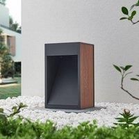 Lucande Ansala pillar light R7s wooden dcor