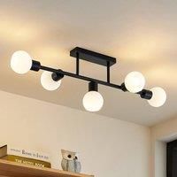 Lindby Biscala ceiling lamp 5-bulb brass/opal