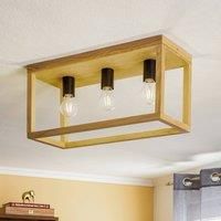 Envostar Envolight Rowan ceiling light, oak wood, 3-bulb