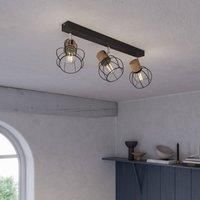 Envostar Envolight Fence ceiling light, long, wood, 3-bulb