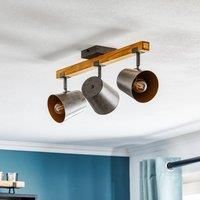 Lindby Ceiling Light /'Thimea/' in Brown Made of Wood for e.g. Living Room & Dining Room (3 Light Sources, E14) from floodlight, Spotlight