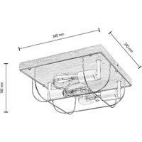 Envostar Neptuna ceiling light, square, 3-bulb