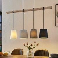 Lindby Hinai hanging light, black, grey, white