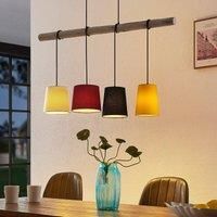 Lindby Hinai hanging light, black, red, yellow