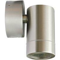 Lindby Outdoor Wall Light /'Myan/' (Modern) in Silver Made of Stainless Steel (1 Light Source, GU10) from Wall lamp for Exterior/Interior Walls, House, Terrace und Balcony